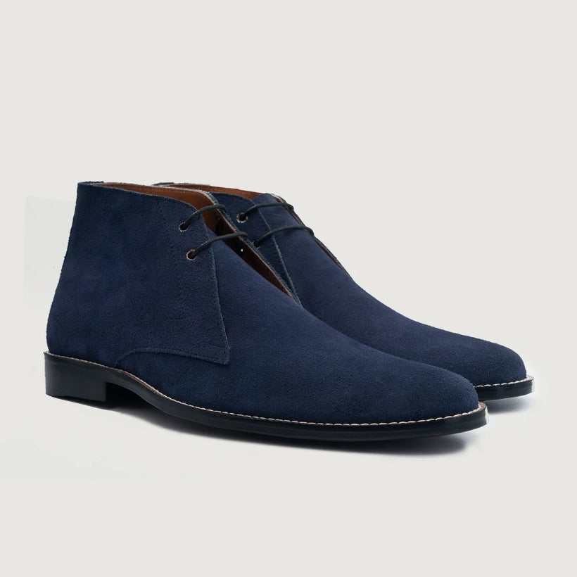 Corry Chukka Midnight Azul Suede Leather Boots para Homem