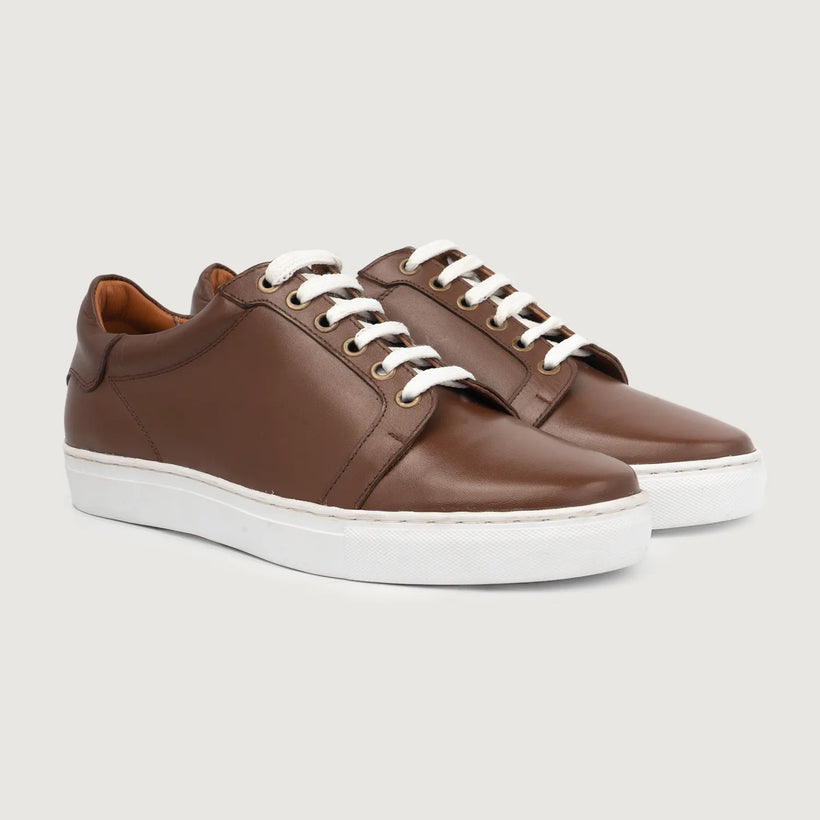 Carter Runn Castanho Leather Sneakers para Homem