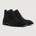 Clarkson Chelsea Preto Suede Botas em couro para Homem