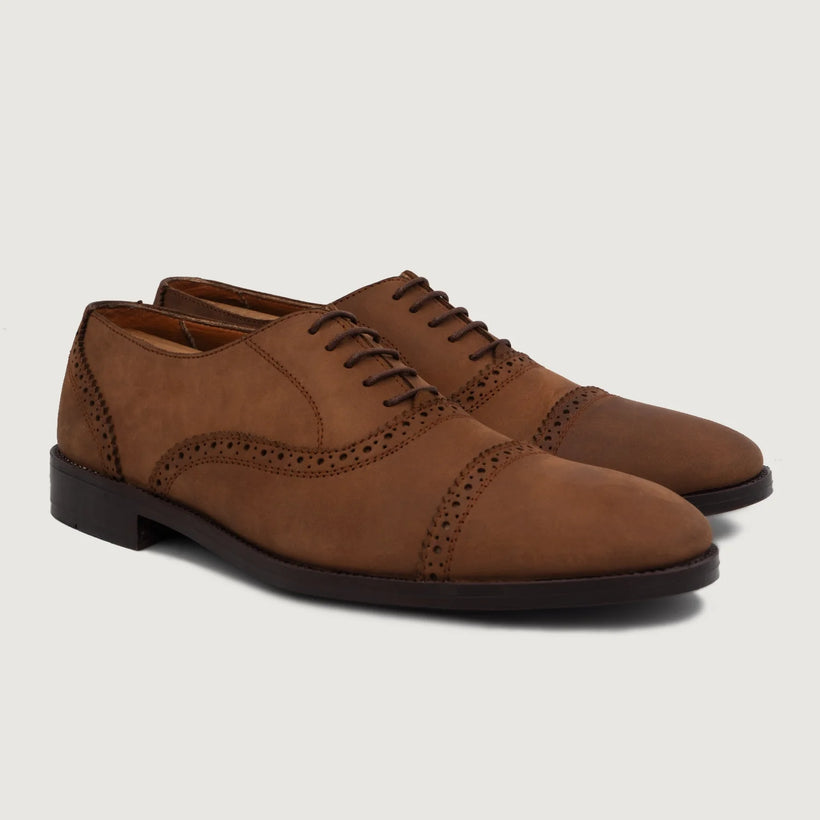 Greyson Brogues Oxford Oil Pull-up Castanho Leather Shoes para Homem