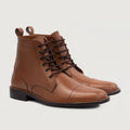 Knight Derby Caramelo Botas em couro para Homem