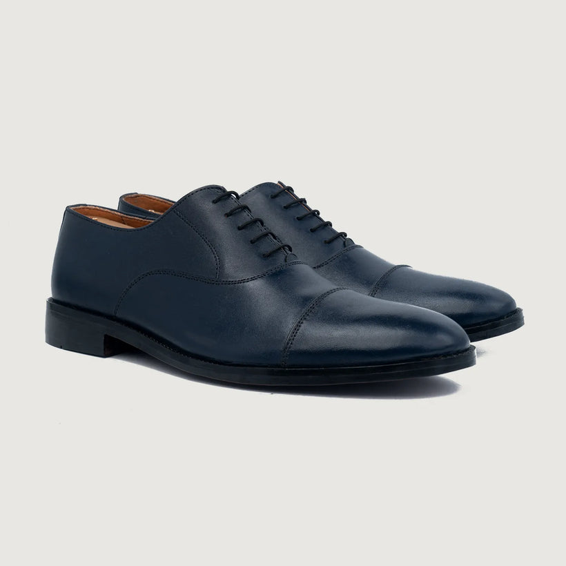 Professor Oxford Midnight Azul Leather Shoes para Homem