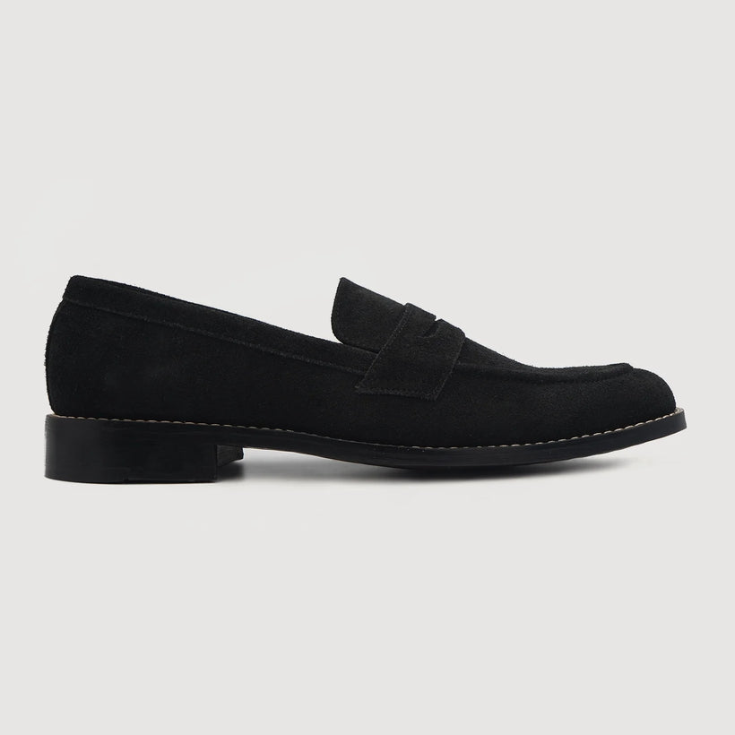 Baxton Preto Suede Leather Loafers para Homem