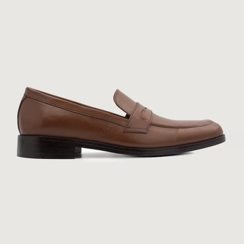 Baxton Castanho Leather Loafers para Homem