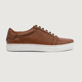 Tan Full-Grain leather Sneakers - Goodyear Welt Construction & Front Toe Box Detail