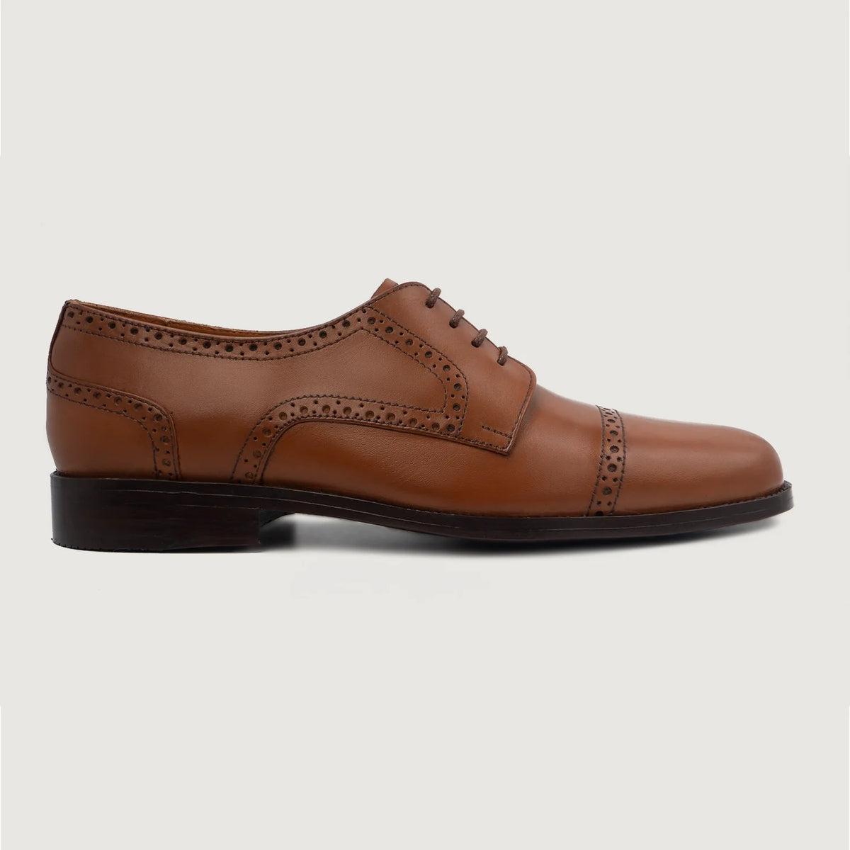 Tan Full-Grain leather Shoes - Construção de vira Goodyear e biqueira