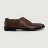 Brown Full-Grain leather Shoes - Goodyear Welt Construction & Front Toe Box Detail