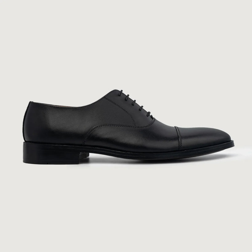 Professor Oxford Preto Leather Shoes para Homem