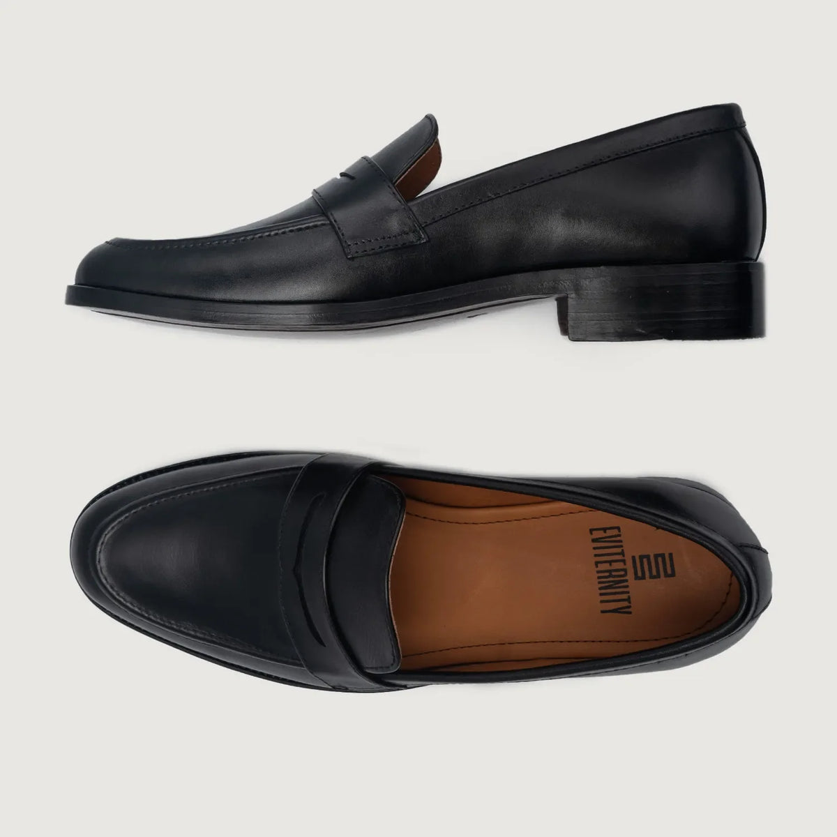 Baxton Preto Mocassins em couro para Homem For Men - Contraforte reforçado e costuras duplas de precisão