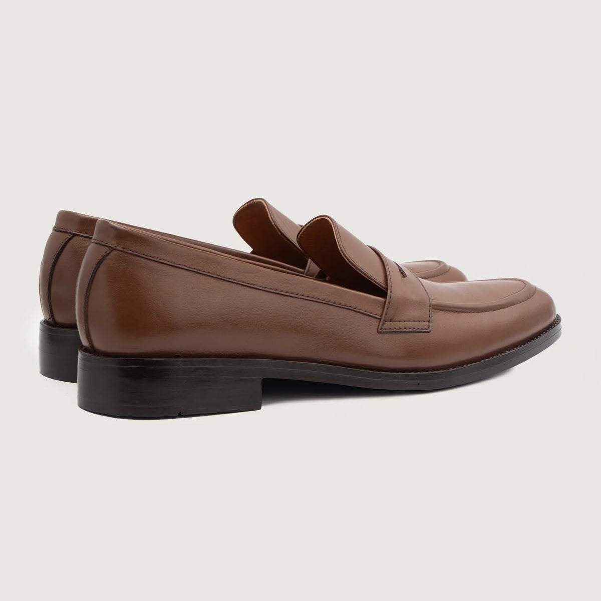 Baxton Castanho Mocassins em couro para Homem - Contraforte reforçado e costuras duplas de precisão