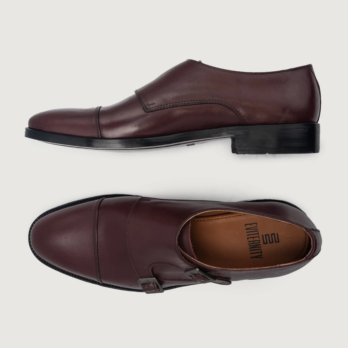 High-Traction Rubber Outsole & Lug Tread Pattern on Boston Sapatos em couro Bordô Sapatos em couro For Men