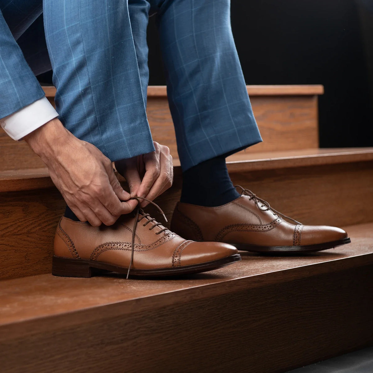 Orlaven Greyson Brogues Oxford Caramelo Sapatos em couro para Homem footwear image 9