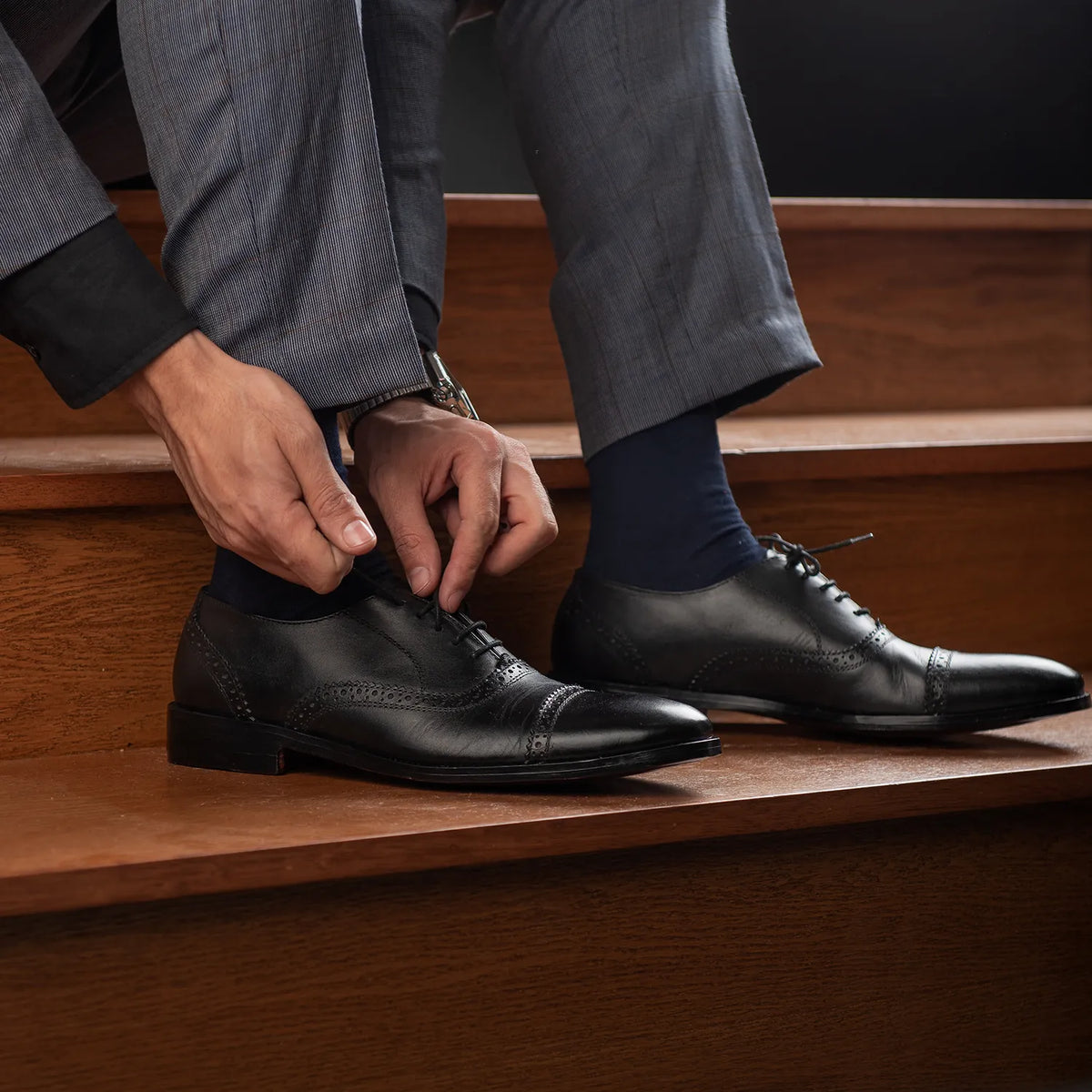 Orlaven Greyson Brogues Oxford Preto Sapatos em couro para Homem footwear image 9