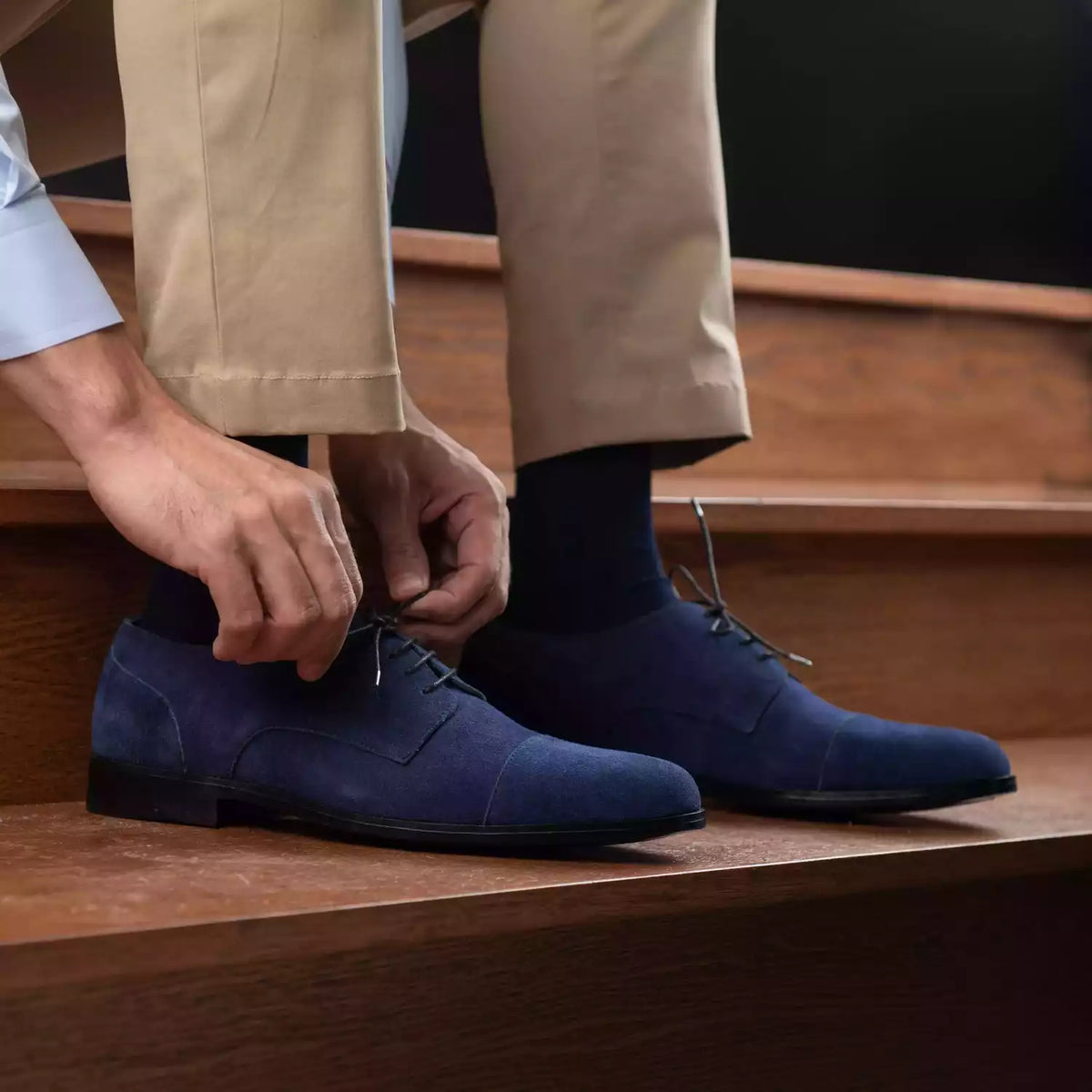 Orlaven Attorney Derby Midnight Azul Suede Sapatos em couro para Homem footwear image 10