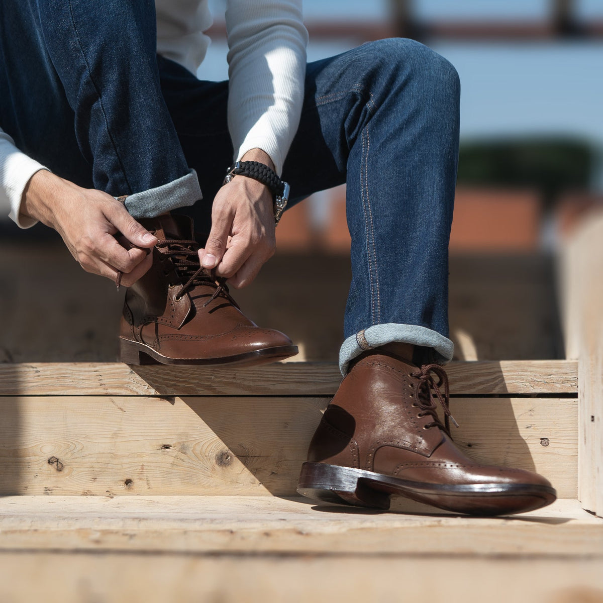 Orlaven Duster Brogues Derby Castanho Botas em couro para Homem footwear image 9
