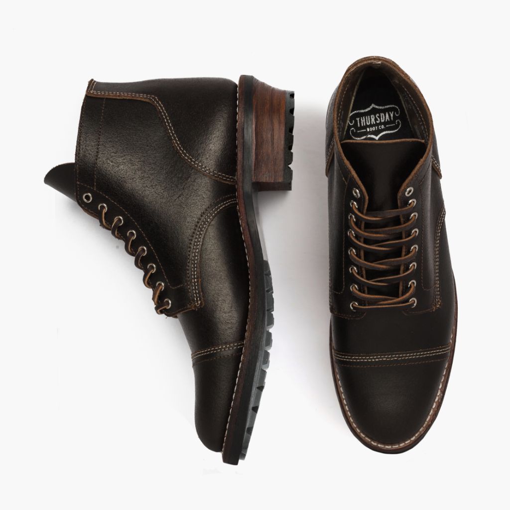 Vanguard Waxed Cacao Botas em couro para Homem For Men - Contraforte reforçado e costuras duplas de precisão