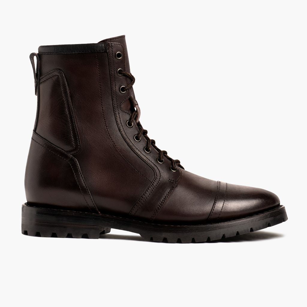 Casa Moto Old English Botas em couro para Homem - Vista lateral mostrando o corte ergonómico de mangas