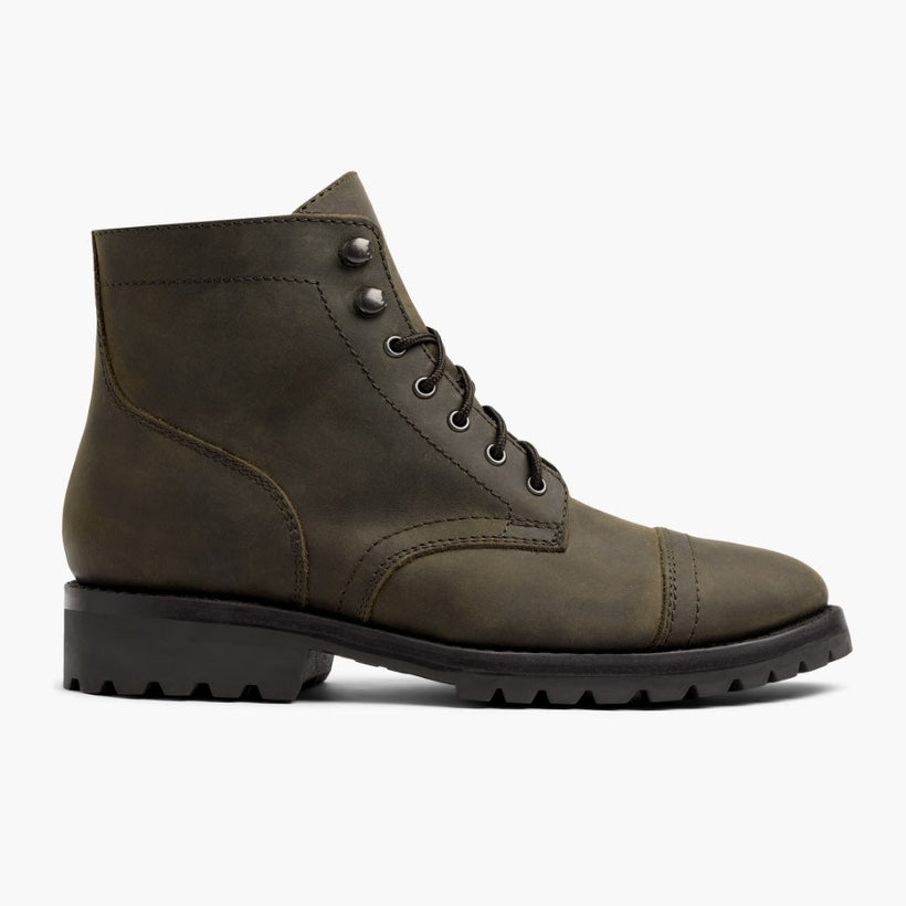 Captain StormKing® Dark Olive Matte Leather Boots para Homem