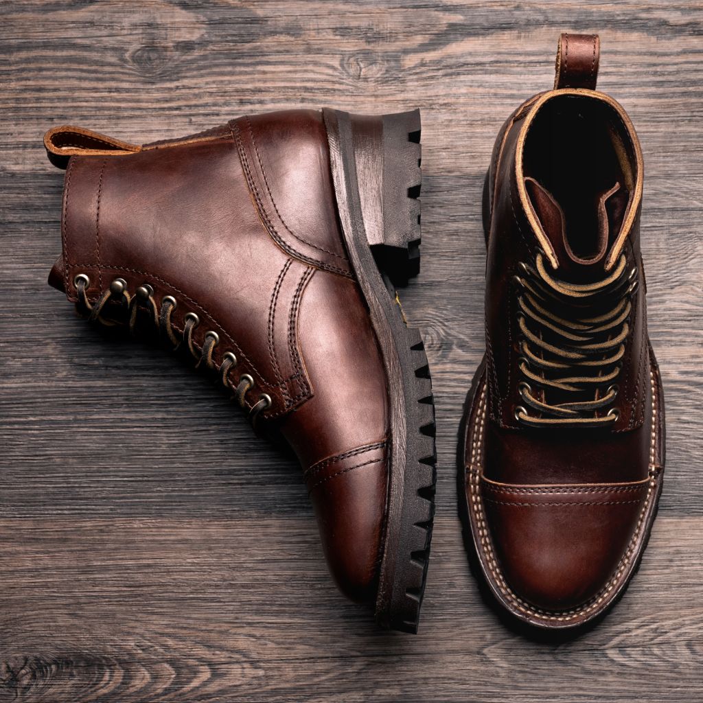 Challenger Whiskey Botas em couro para Homem - Contraforte reforçado e costuras duplas de precisão