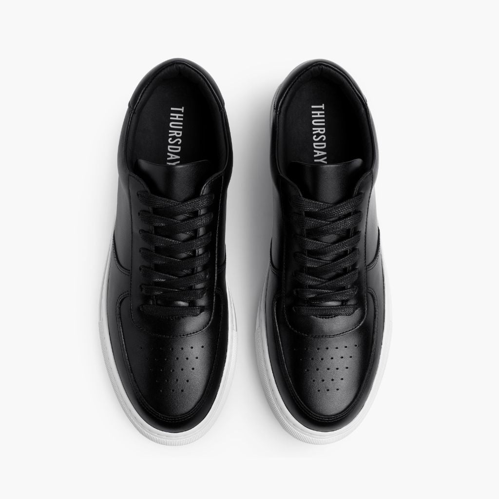 Court Black Leather Sneakers - Contraforte reforçado e costuras duplas de precisão