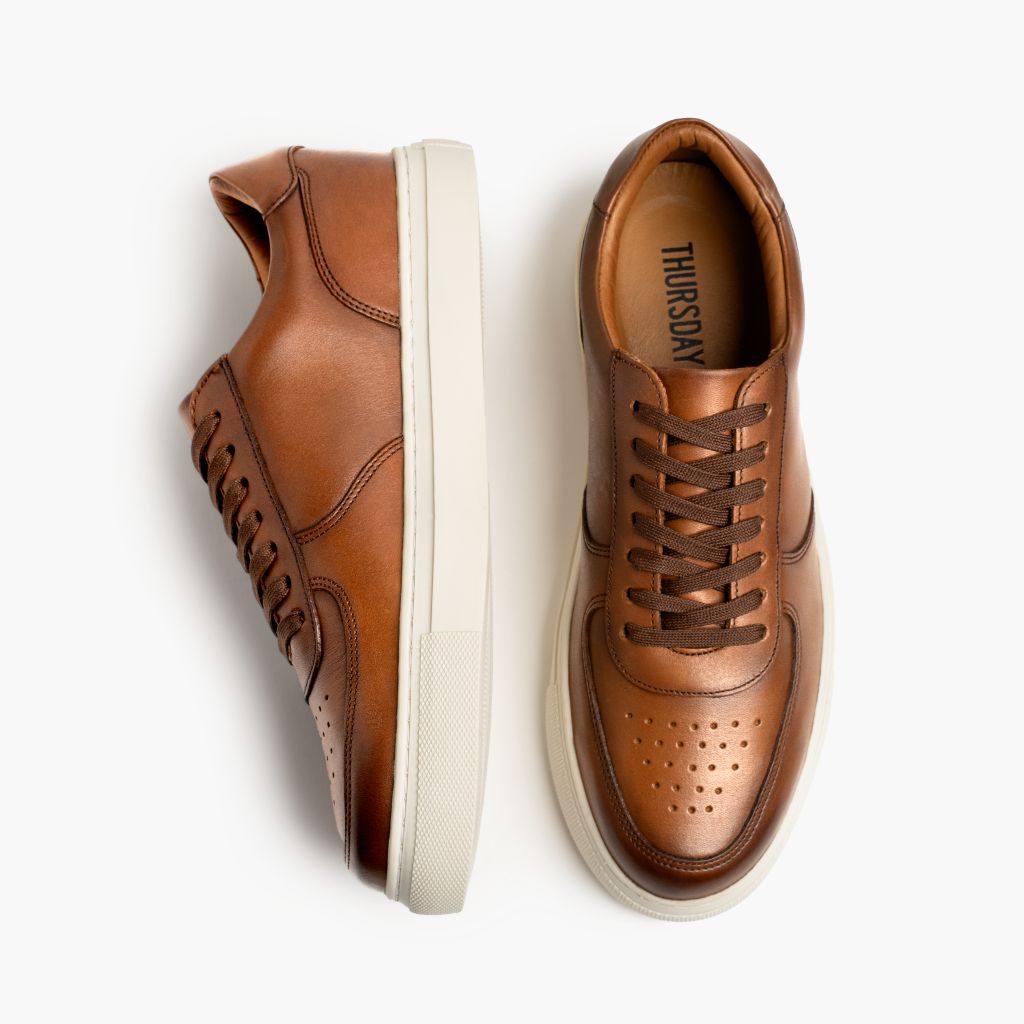 Court Toffee x Off-White Sapatilhas em pele para Homem - Contraforte reforçado e costuras duplas de precisão