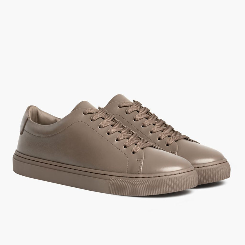 Encore Taupe Leather Sneakers para Mulher