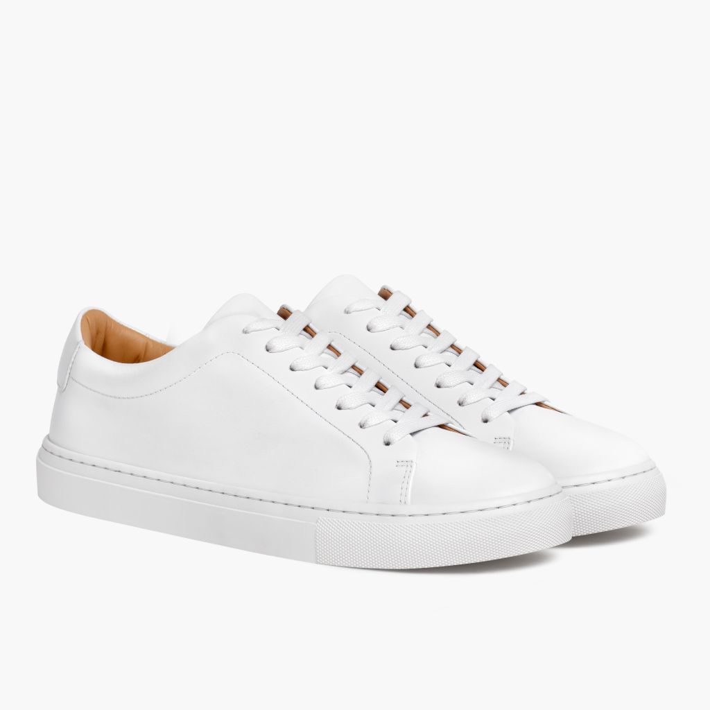 Encore White Sapatilhas em pele para Homem in White Full-Grain Leather - Vista de perfil | Comprar online