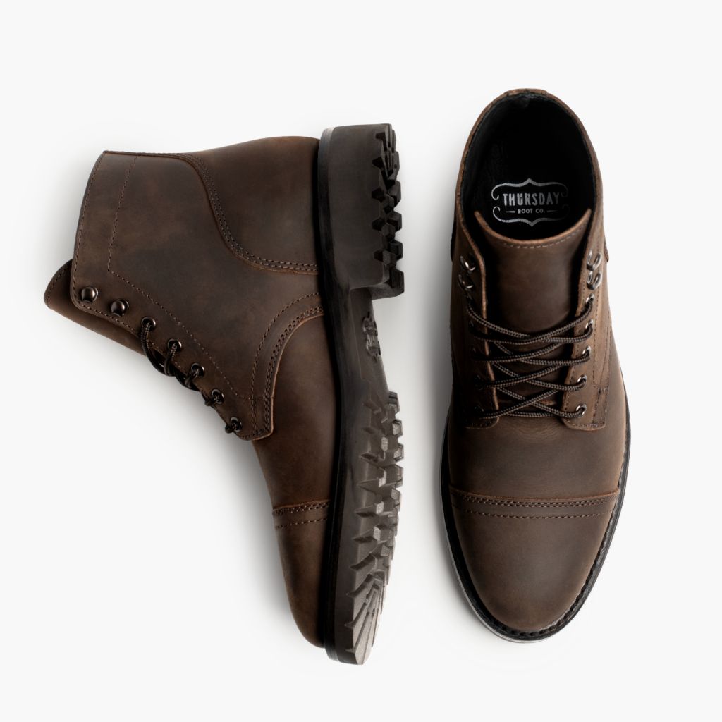 Captain StormKing® Tobacco Botas em couro para Homem - Contraforte reforçado e costuras duplas de precisão