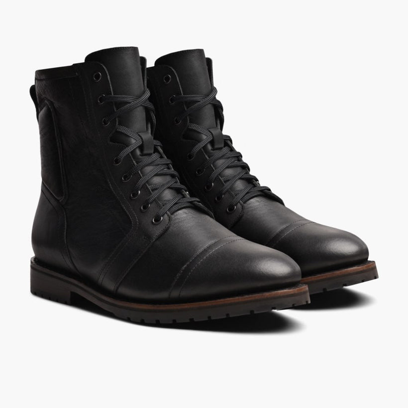 Casa Moto Preto Leather Boots para Homem