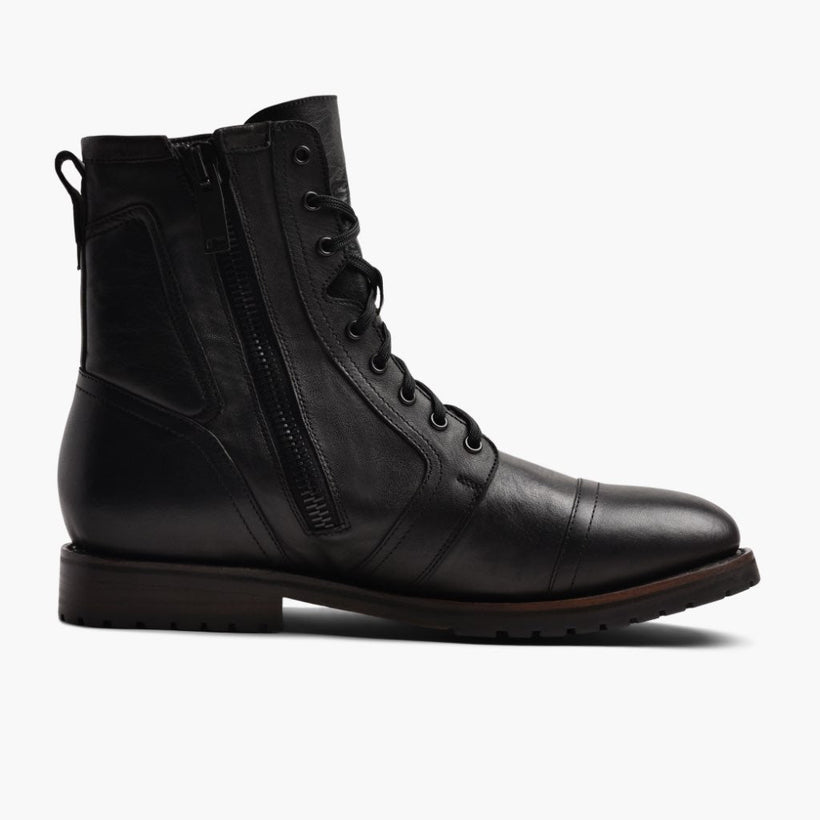 Casa Moto Preto Leather Boots para Homem