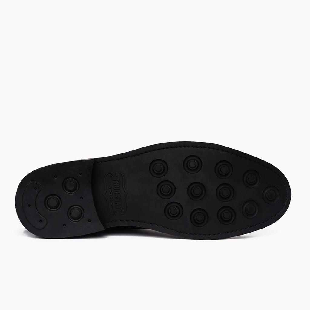 High-Traction Rubber Outsole & Lug Tread Pattern on Duke Chocolate Suede Botas em couro para Homem