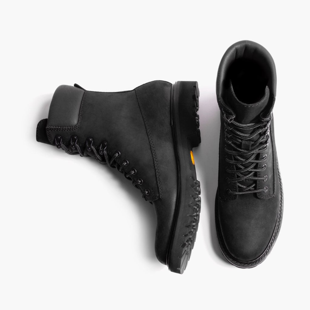Explorer Preto Matte Botas em couro para Homem - Contraforte reforçado e costuras duplas de precisão