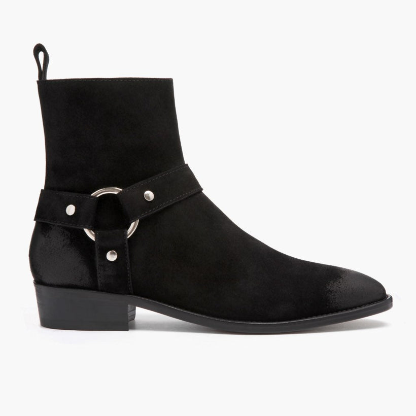 Harness Preto Suede Botas em couro para Homem
