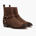 Harness Dark Castanho Suede Botas em couro para Homem