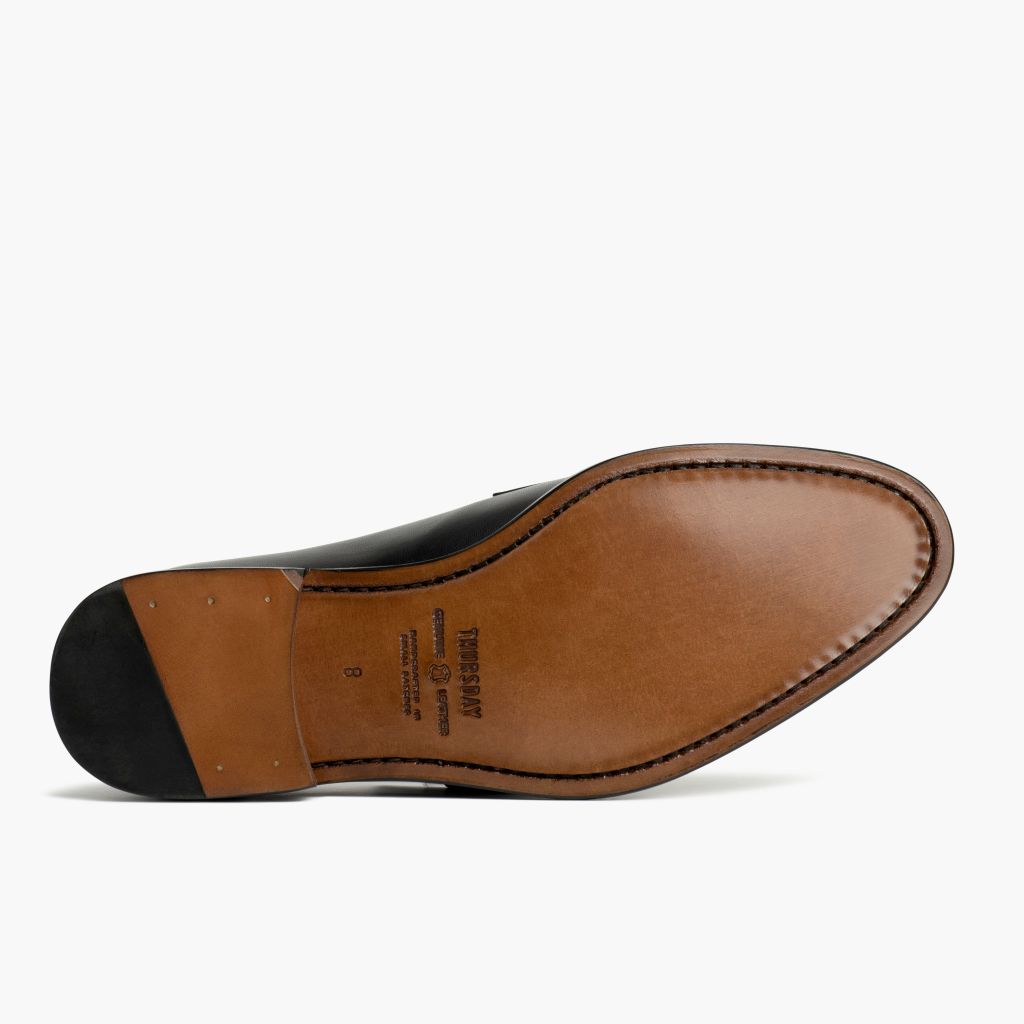 High-Traction Rubber Outsole & Lug Tread Pattern on Lincoln Preto Sapatilhas em pele para Homem