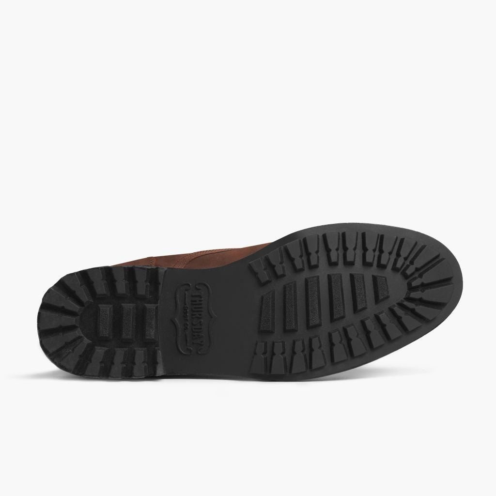 High-Traction Rubber Outsole & Lug Tread Pattern on Logger Arizona Adobe Botas em couro para Homem
