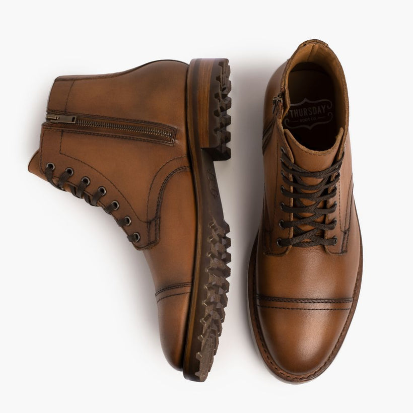 Major Cuero Botas em couro para Homem