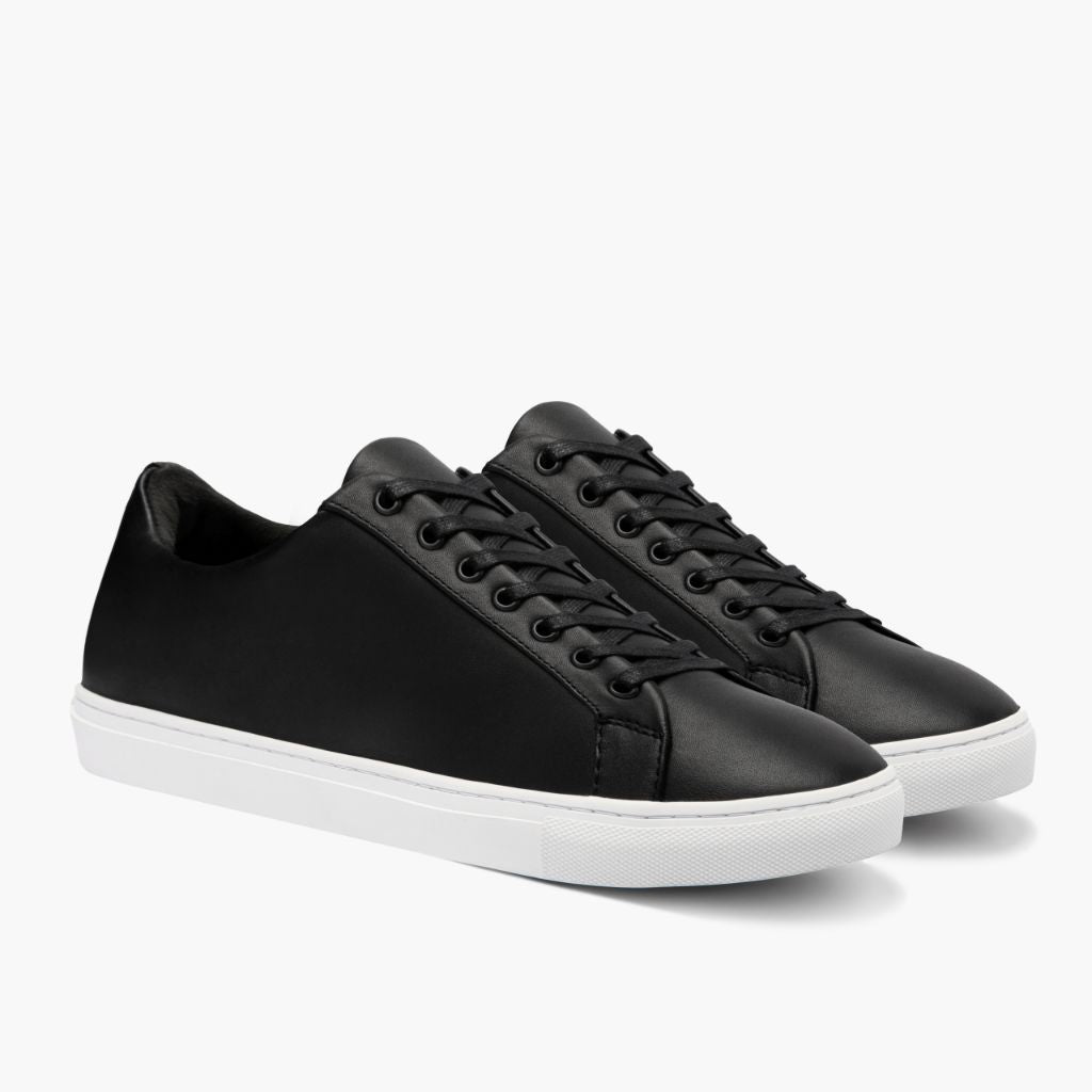 Premier Low Top Preto Sapatilhas em pele para Homem For Men em couro bovino preto legítimo - Vista de perfil | Comprar online