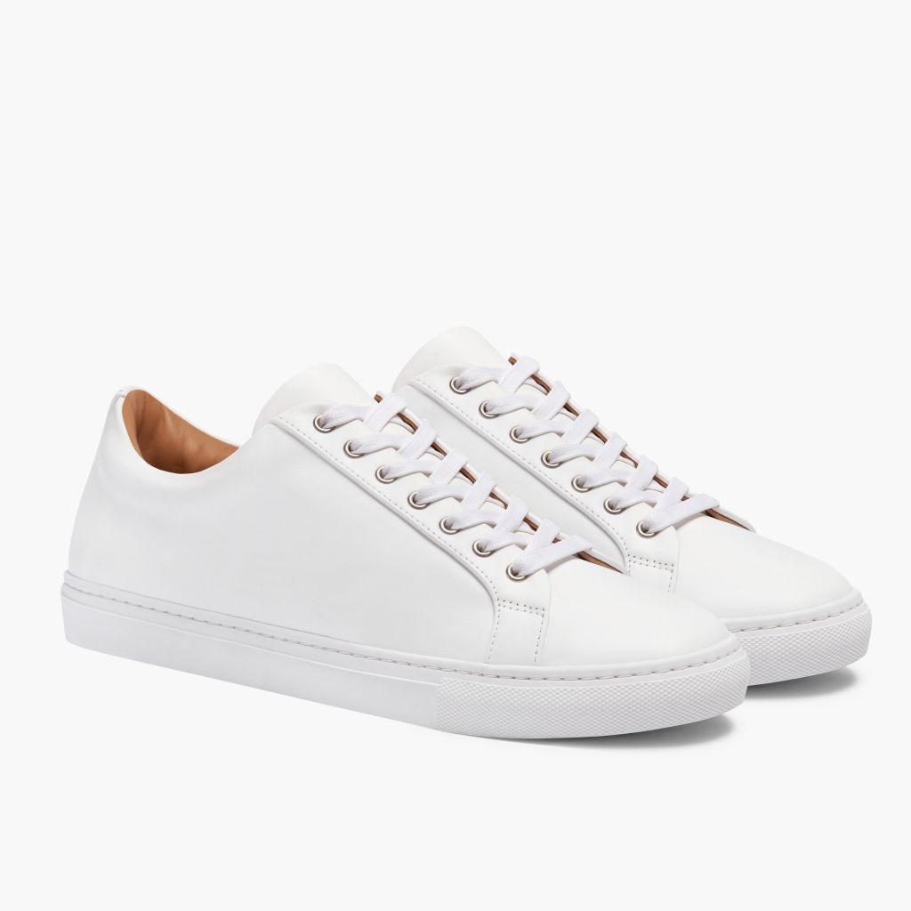 Premier Low Top White Sapatilhas em pele para Homem For Men in White Full-Grain Leather - Vista de perfil | Comprar online
