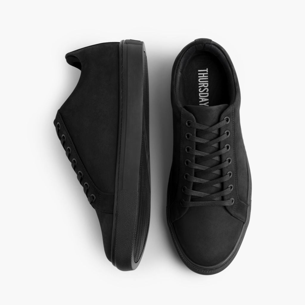 Premier Low Top Preto Matte Sapatilhas em pele para Homem For Men - Contraforte reforçado e costuras duplas de precisão