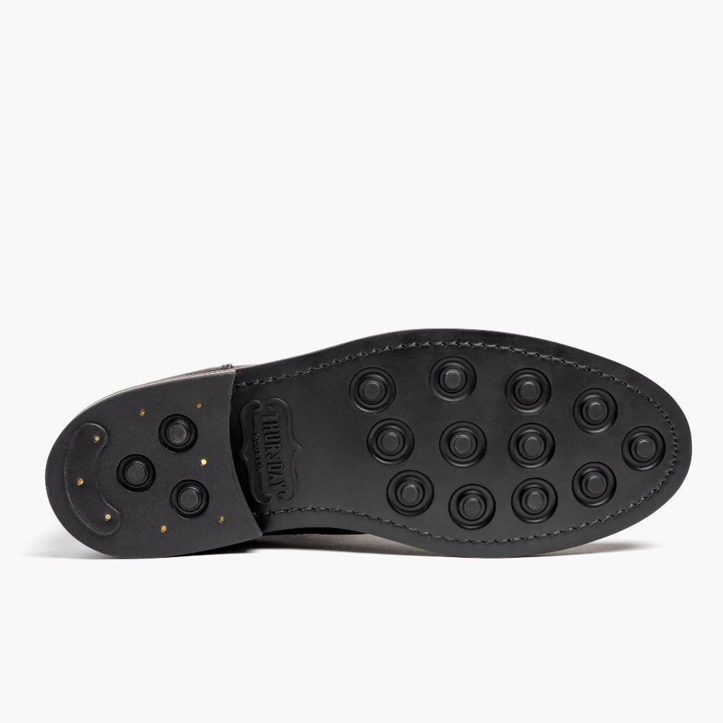 High-Traction Rubber Outsole & Lug Tread Pattern on President Preto Coffee Botas em couro para Homem For Men
