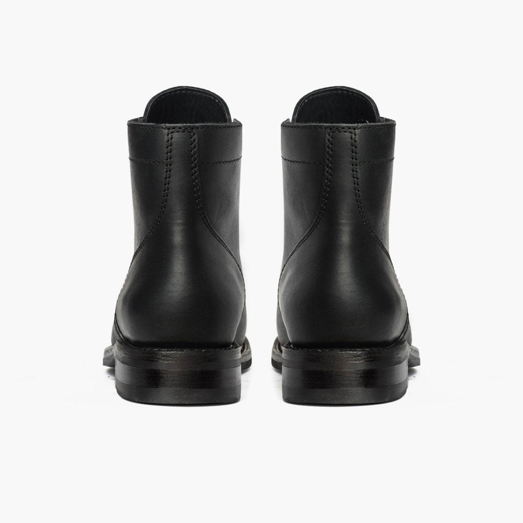 President Preto Matte Botas em couro para Homem For Men - Contraforte reforçado e costuras duplas de precisão