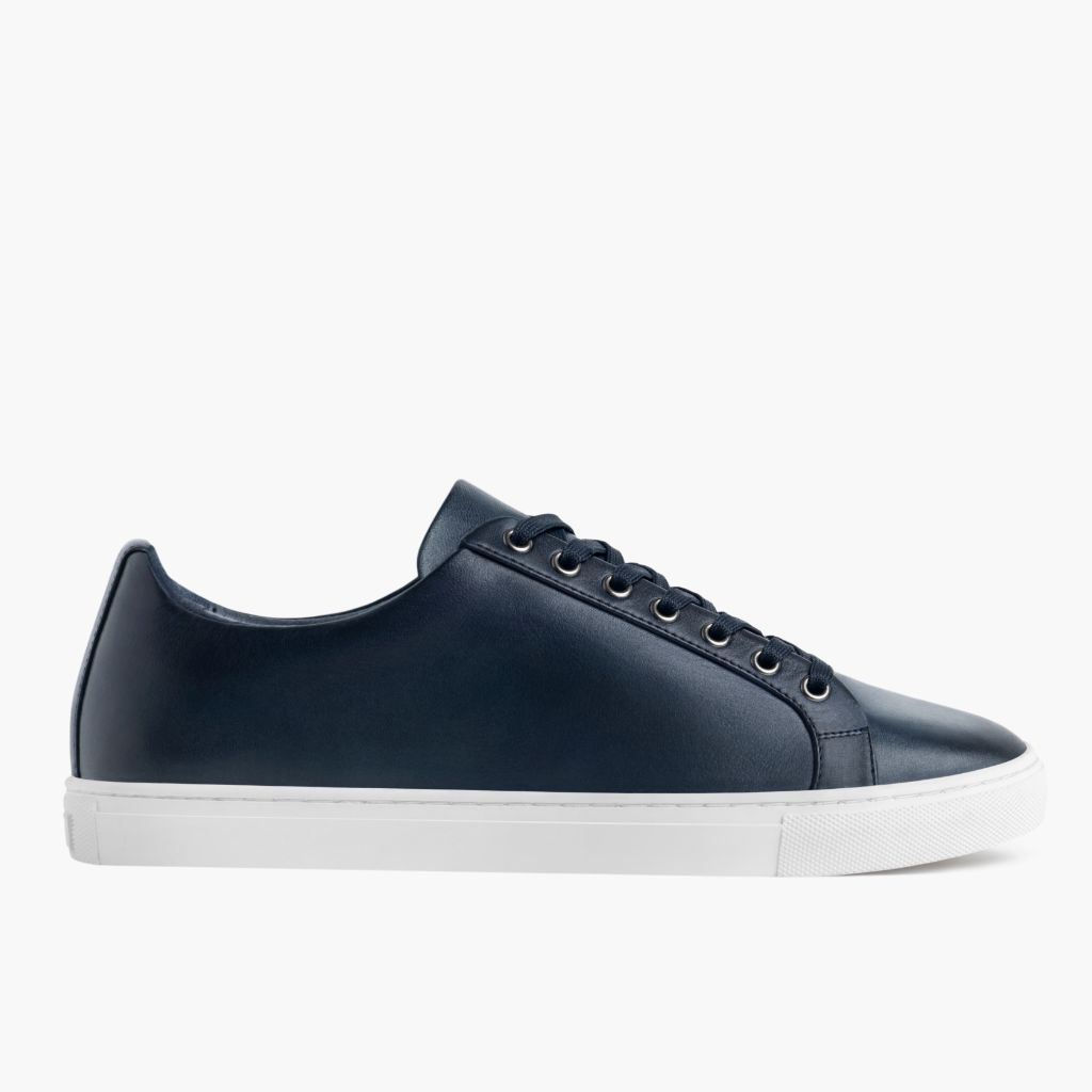 Blue Full-Grain leather Sneakers - Construção de vira Goodyear e biqueira
