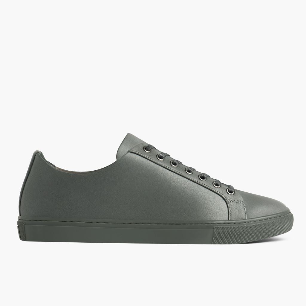 Grey Full-Grain leather Sneakers - Construção de vira Goodyear e biqueira