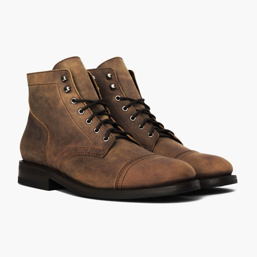 Captain Burnt Copper Leather Boots para Homem