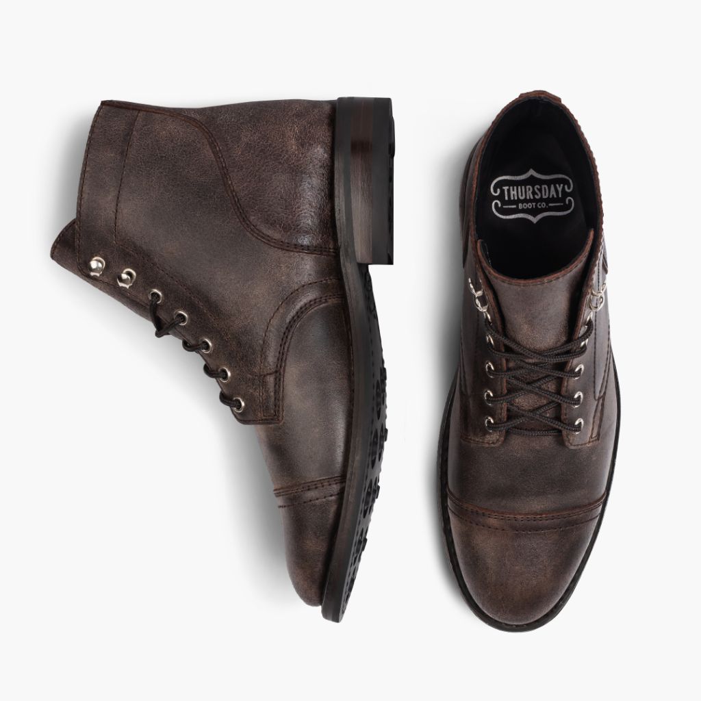 Captain Canyon Botas em couro para Homem - Contraforte reforçado e costuras duplas de precisão