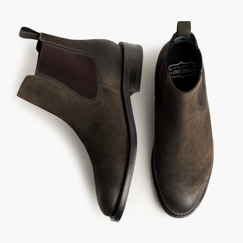 Duke Dark Olive Suede Botas em couro para Homem - Contraforte reforçado e costuras duplas de precisão
