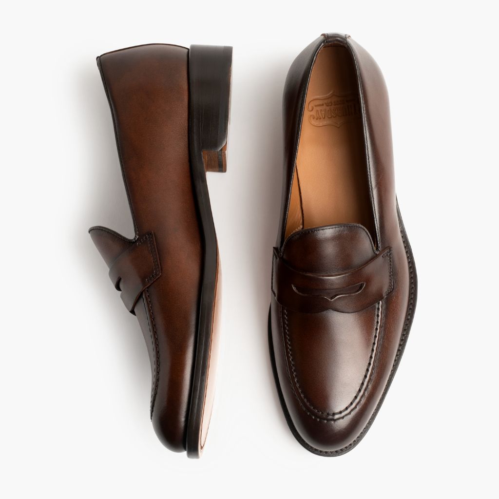 Lincoln Rich Mahogany Sapatilhas em pele para Homem - Contraforte reforçado e costuras duplas de precisão