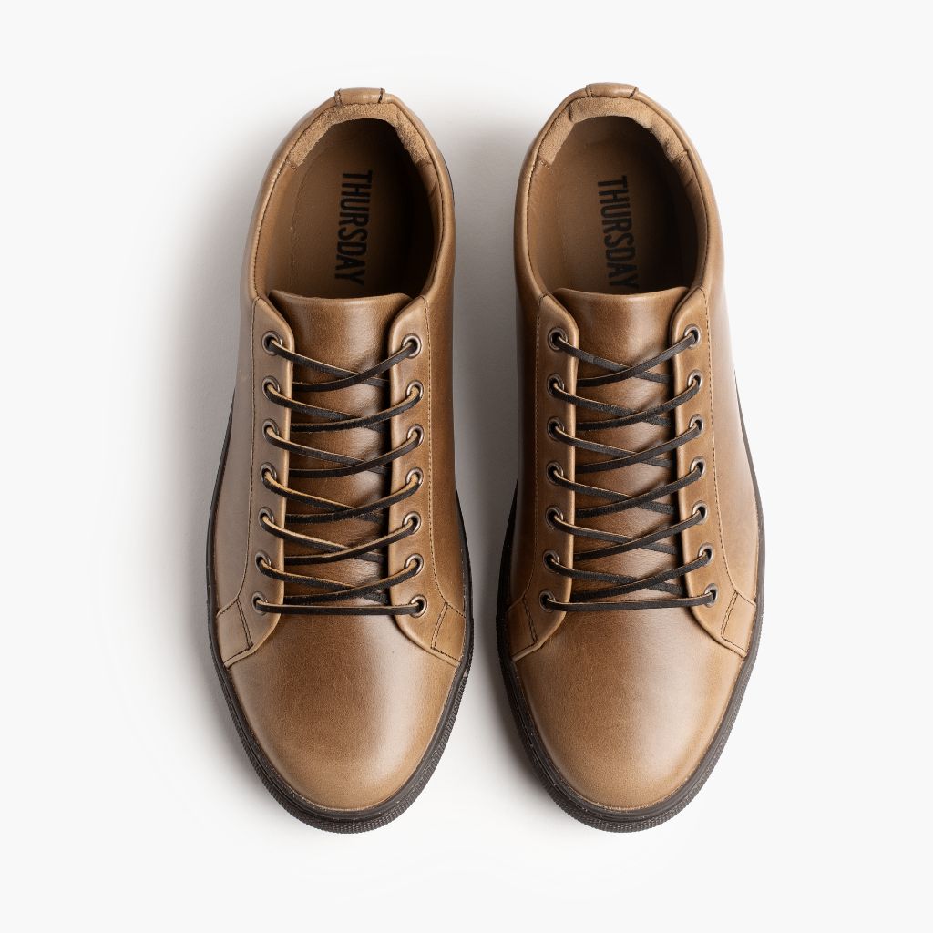Premier Low Top Natural Sapatilhas em pele para Homem For Men - Contraforte reforçado e costuras duplas de precisão