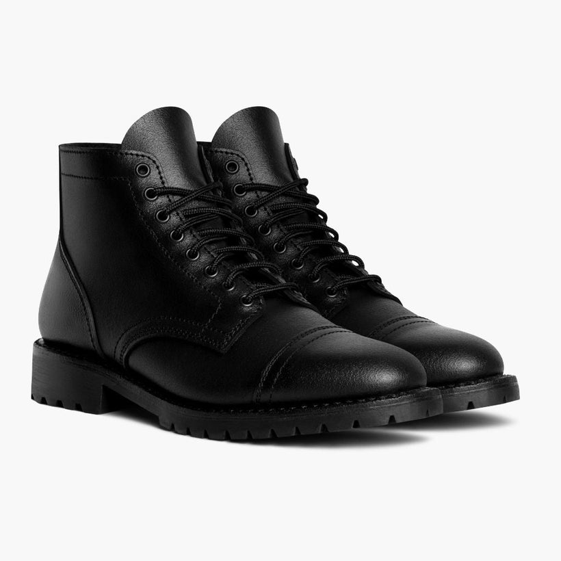 Vanguard Preto Waxed Roughout Botas em couro para Homem